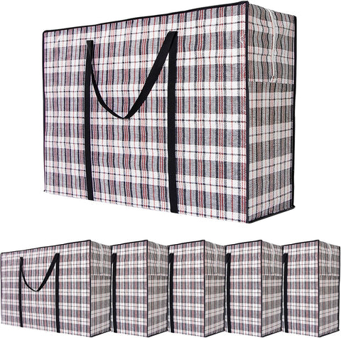 Darrahopens Home & Garden > Storage > Clothing & Wardrobe Storage CARLA HOME 6 Pack Large Moving Storage Bags with Zipper & Handles for Clothes, Bedding, Blankets, Dorm & Travel (80x55x25cm)
