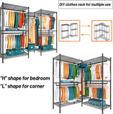 Darrahopens Home & Garden > Storage > Clothing & Wardrobe Storage CARLA HOME Heavy Duty Clothing Garment Rack Organizer with Hanging Rods & Storage Shelves for Clothes, Shoes & Wardrobe