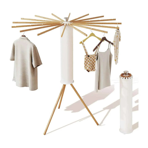 Darrahopens Home & Garden > Storage > Clothing & Wardrobe Storage CARLA HOME Tripod Clothes Drying Rack, 16 Rod Foldable, Wooden Poles In Australia - Darrahopens