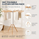 Darrahopens Home & Garden > Storage > Clothing & Wardrobe Storage CARLA HOME Tripod Clothes Drying Rack, 16 Rod Foldable, Wooden Poles In Australia - Darrahopens