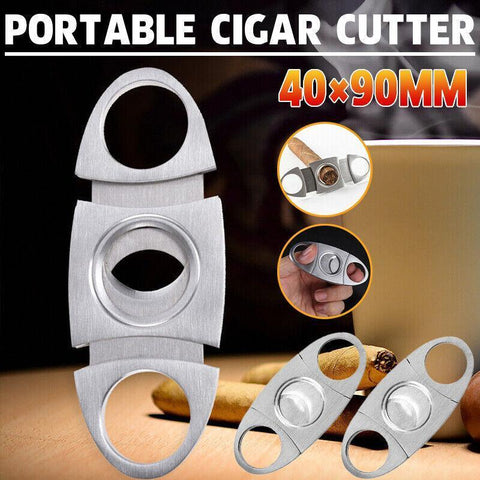 Darrahopens Home & Garden > Storage > Clothing & Wardrobe Storage Cigar Cutter Double Blades Knife Scissors Stainless Steel Tobacco Tool