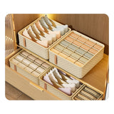 Darrahopens Home & Garden > Storage > Clothing & Wardrobe Storage Closet Drawer Organizer Dividers Fabric Dresser Closet Organizers Storage Bins Space Saving Mess Free Beige Large 6 Grid 32x32x11cm In Australia - Darrahopens