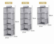 Darrahopens Home & Garden > Storage > Clothing & Wardrobe Storage Cotton Linen Multi Layer Hanging Storage Bag, 5 Tier, Beige, Mess-Free Wardrobe In Australia - Darrahopens