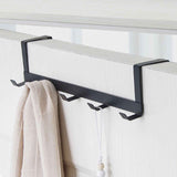 Darrahopens Home & Garden > Storage > Clothing & Wardrobe Storage Door Hook Hanger Coat Rack Drill Free for Hanging Clothes Hat Bag Towel Bathroom Entryway Black In Australia - Darrahopens