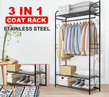 Darrahopens Home & Garden > Storage > Clothing & Wardrobe Storage Extra Large Iron Clothes Rack Garment Hanging Stand