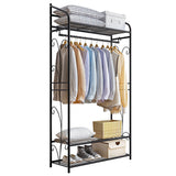 Darrahopens Home & Garden > Storage > Clothing & Wardrobe Storage Extra Large Metal Clothes Rail Storage Dress Hanging Garment Rack Portable Stand