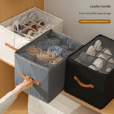 Grey Foldable Fabric Shoe Storage Box with Compartments Dustproof Moistureproof