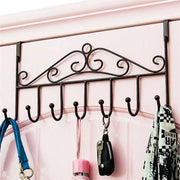 Darrahopens Home & Garden > Storage > Clothing & Wardrobe Storage Over The Door Hook Rack Detachable 7 Hooks Door Hanger Organizer for Towels Handbags Coats Black In Australia - Darrahopens