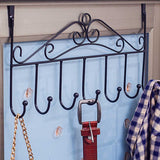 Darrahopens Home & Garden > Storage > Clothing & Wardrobe Storage Over The Door Hook Rack Detachable 7 Hooks Door Hanger Organizer for Towels Handbags Coats Black In Australia - Darrahopens