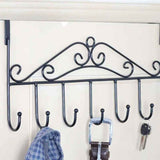 Over The Door Hook Rack Detachable 7 Hooks Door Hanger Organizer for Towels Handbags Coats Black In Australia - Darrahopens