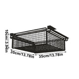 Darrahopens Home & Garden > Storage > Clothing & Wardrobe Storage Pull Out Cabinet Storage Basket,Under Cabinet Hanging Drawer,Metal Wire Mesh Storage Basket Organizer,for Kitchen Office Wardrobes Cupboard (Blcak,35x35x10cm) In Australia - Darrahopens