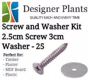 Darrahopens Home & Garden > Storage > Clothing & Wardrobe Storage Screw and Washer Kit (Timber and Plaster) - 25 Pack