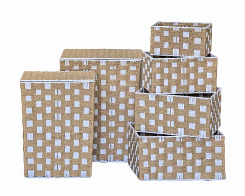 Darrahopens Home & Garden > Storage > Clothing & Wardrobe Storage Set 6 Woven Paper Rope Laundry N Storage Basket 55cm