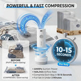 Darrahopens Home & Garden > Storage > Clothing & Wardrobe Storage Travel Vacuum Bag Set with Rechargeable Cordless Pump – 3 Sizes for Clothes, Jackets & Accessories, Airtight Dual-Zipper Seal, 4000Pa Suction, Saves Up to 80% Luggage Space, Lightweight & Portable (15 Combo Travel Size)