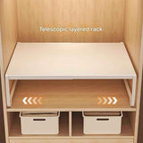 White Adjustable Closet Shelf Organizer, Expandable Wardrobe Divider Rack for Cabinet, Kitchen, and Entryway, Heavy-Duty Carbon Steel Storage Shelf, 27-38cm Length, 35cm Width, 22cm Height