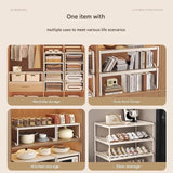 Darrahopens Home & Garden > Storage > Clothing & Wardrobe Storage White Adjustable Closet Shelf Organizer, Expandable Wardrobe Divider Rack for Cabinet, Kitchen, and Entryway, Heavy-Duty Carbon Steel Storage Shelf, 27-38cm Length, 35cm Width, 22cm Height