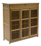 Darrahopens Home & Garden > Storage > Clothing & Wardrobe Storage Wooden Shoe Rack XL 4 Tier 3 Doors Drawers Shelves Cabinet Organizer