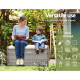 Darrahopens Home & Garden > Storage Gardeon Outdoor Storage Bench Box Garden Sheds Tools Patio Wicker Cushion Chair