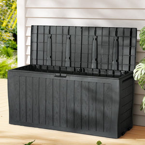 Darrahopens Home & Garden > Storage Gardeon Outdoor Storage Box 220L Lockable Garden Deck Toy Shed Tool Organiser