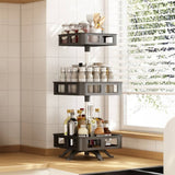 Darrahopens Home & Garden > Storage GOMINIMO 3 Tier Rotating Spice Rack Square Shape (Black)