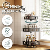 Darrahopens Home & Garden > Storage GOMINIMO 3 Tier Rotating Spice Rack Square Shape (Black)