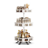 Darrahopens Home & Garden > Storage GOMINIMO 3 Tier Rotating Spice Rack Square Shape (White)