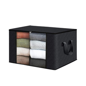 Darrahopens Home & Garden > Storage GOMINIMO 6 Pack 90L Clothes Storage Bag with Handles (Black）