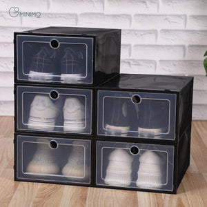 Darrahopens Home & Garden > Storage GOMINIMO Plastic Shoe Box 12 PCS Black