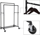 Darrahopens Home & Garden > Storage Industrial Pipe Clothes Rack Wheels , 110Kg load