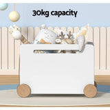 Darrahopens Home & Garden > Storage Keezi Kids Toy Box Container Children Chest Storage Clothes Organiser Wheels