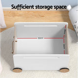 Darrahopens Home & Garden > Storage Keezi Kids Toy Box Container Children Chest Storage Clothes Organiser Wheels