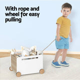 Darrahopens Home & Garden > Storage Keezi Kids Toy Box Container Children Chest Storage Clothes Organiser Wheels
