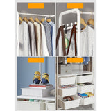 darrahopens Home & Garden > Storage Metal Open Wardrobe Modern Storage Cabinet Tall Clothes Drawers Hanger Coat Rack