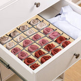 Darrahopens Home & Garden > Storage Set of 4 Fabric Drawer Organizer Divider Storage Boxes for Storing Socks, Underwear, Ties, Scarves (Beige)