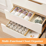 Darrahopens Home & Garden > Storage Set of 4 Fabric Drawer Organizer Divider Storage Boxes for Storing Socks, Underwear, Ties, Scarves (Beige)