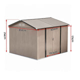 Darrahopens Home & Garden > Storage > Sheds Giantz 3X3M Garden Shed Outdoor Storage Backyard Tool Shed Galvanized Steel Brown