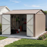 Darrahopens Home & Garden > Storage > Sheds Giantz 3X3M Garden Shed Outdoor Storage Backyard Tool Shed Galvanized Steel Brown