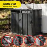 Darrahopens Home & Garden > Storage > Sheds Giantz Bin Shed Double Wheelie Waste Bins Storage Steel Garden Enclosure Grey