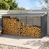 Darrahopens Home & Garden > Storage > Sheds Giantz Firewood Storage Shed 334.5CM x 92CM Outdoor Log Rack Galvanised Steel Wood Holder