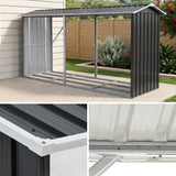 Darrahopens Home & Garden > Storage > Sheds Giantz Firewood Storage Shed 334.5CM x 92CM Outdoor Log Rack Galvanised Steel Wood Holder