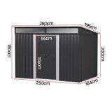 Darrahopens Home & Garden > Storage > Sheds Giantz Garden Shed Outdoor Storage 2.60x1.95M Tool Sheds Workshop House Shelter