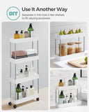 Darrahopens Home & Garden > Storage SONGMICS 4-Tier Slide Out Slim Rolling Storage Cart White