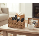 Darrahopens Home & Garden > Storage > Storage Boxes 1 Pcs Handwoven Desktop Storage Basket, Boho Reusable Wicker Organizer ForStationery Cosmetics Snacks & Keys,8.26*3.93*5.51in