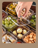 Darrahopens Home & Garden > Storage > Storage Boxes 1-Piece 8-Compartment Snack Tray, BPA-Free Plastic Food-Grade Snack Organizer, Perfect for Nuts, Fruits, Candies, Potato Chips - Elegant Gold Decor for Home Entertainment, Party Snack Table Decoration, Party Snack Storage Box | Gold-Plated Tray