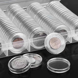 Darrahopens Home & Garden > Storage > Storage Boxes 100pcs 46mm Clear Plastic Coin Holder Capsules Storage Box