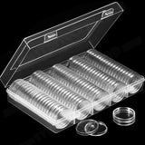 Darrahopens Home & Garden > Storage > Storage Boxes 100pcs 46mm Clear Plastic Coin Holder Capsules Storage Box
