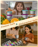Darrahopens Home & Garden > Storage > Storage Boxes 12Pack 6oz Stainless Steel Snack Containers and 2oz Salad Dressing To Go Containers with Silicone Lids, Reusable Square Meal Prep Condiment Sauce Containers Lunch Box
