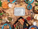 Darrahopens Home & Garden > Storage > Storage Boxes 144x Aluminium Disposable Foil Food Container Trays Pans w/ Lids Covers Bulk 22cm*15cm*4.5cm