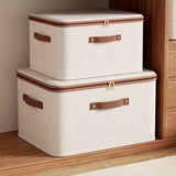 Darrahopens Home & Garden > Storage > Storage Boxes 15L Double Zipper Storage Box with Faux Leather Handles | Large Capacity Lidded Basket, Perfect for Storing Clothes, Bedding, and Moving — Ideal for Bedrooms, Dorms, Studies, Wardrobes, Laundry Baskets, Shelf Bins, and Storage Racks.