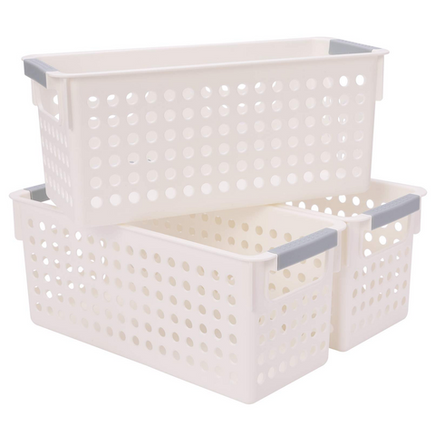 Darrahopens Home & Garden > Storage > Storage Boxes 16x Premium Plastic Storage Baskets Bulk w/ Grip Handles 39.5*20.5*19.5cm